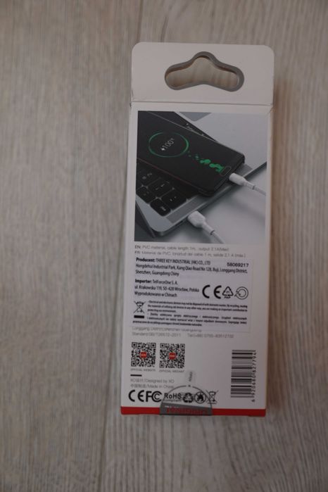 Kabelek USB do ładowania telefonu 2.1 A micro USB 1 m x 2 szt.