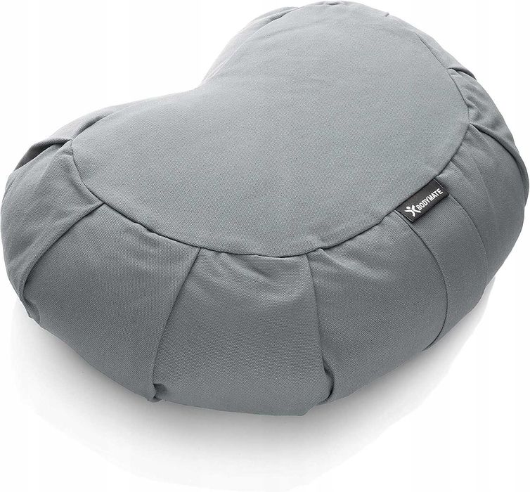 BODYMATE – poduszka do jogi w kształcie półksiężyca szara