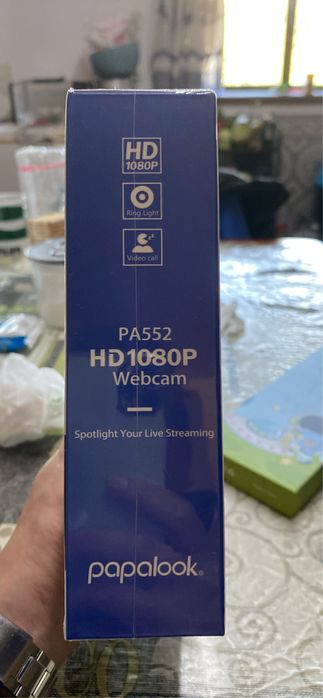 Camara Papalook Web cam modelo Pa552 com anel luminoso e microfone