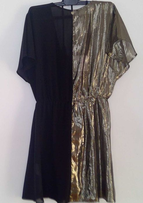 LIU - JO - NOWA złoto - czarna  sukienka- tunika roz.S/M