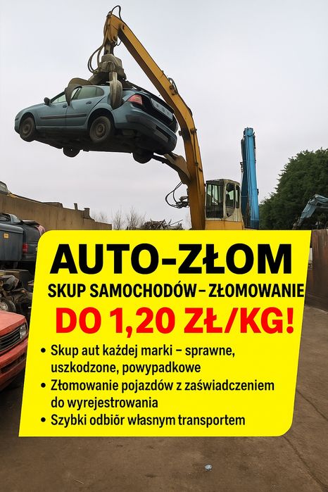 Złomowanie samochodów, Auto złom. Do 1zł/kg Mikołów Chorzów Piekary