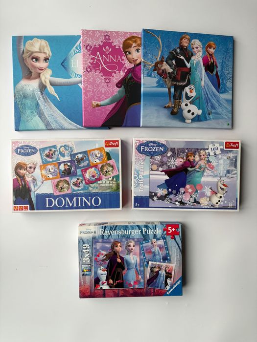 Puzzle domino obrazki na ścianę Kraina Lodu Frozen Elsa Anna zestaw