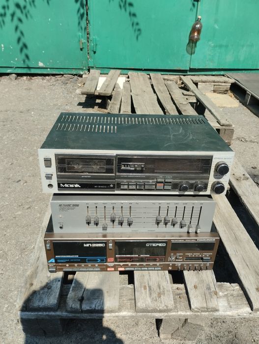 Магнитофон Маяк м240-с, Эквалайзер гелеос 606, Романтика МП225с