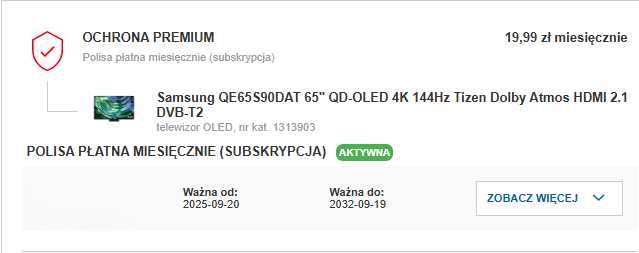 Telewizor Samsung OLED 65 Cali QE65s90d (paragon + gwarancja na 7lat)