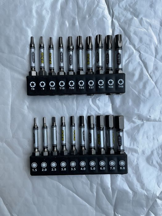 Набор 22пр ударних біт тримачі torx шестигранка 1,5-8 t8-40 5мм