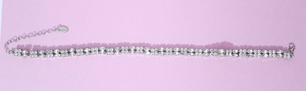 Choker prateado com pedras Zara (usado)