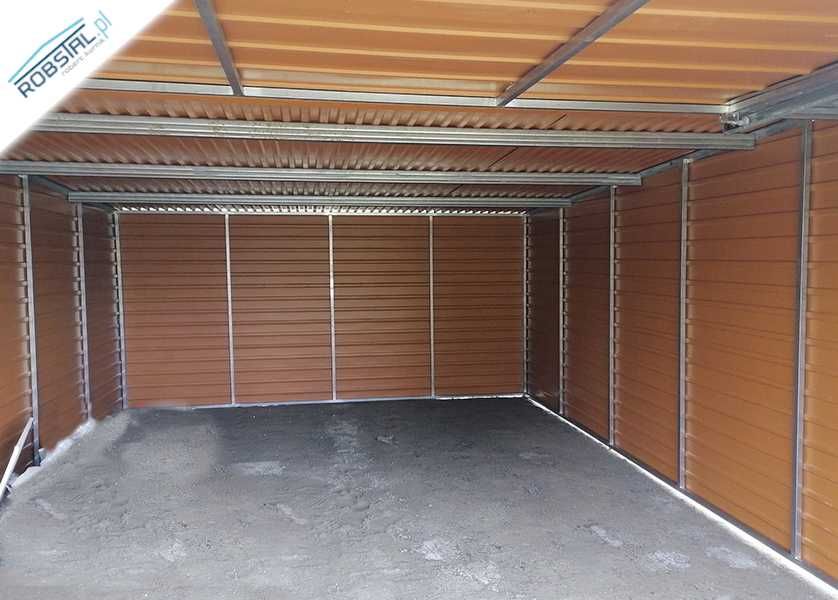 Garaż Blaszany 4x5m drewnopodobny