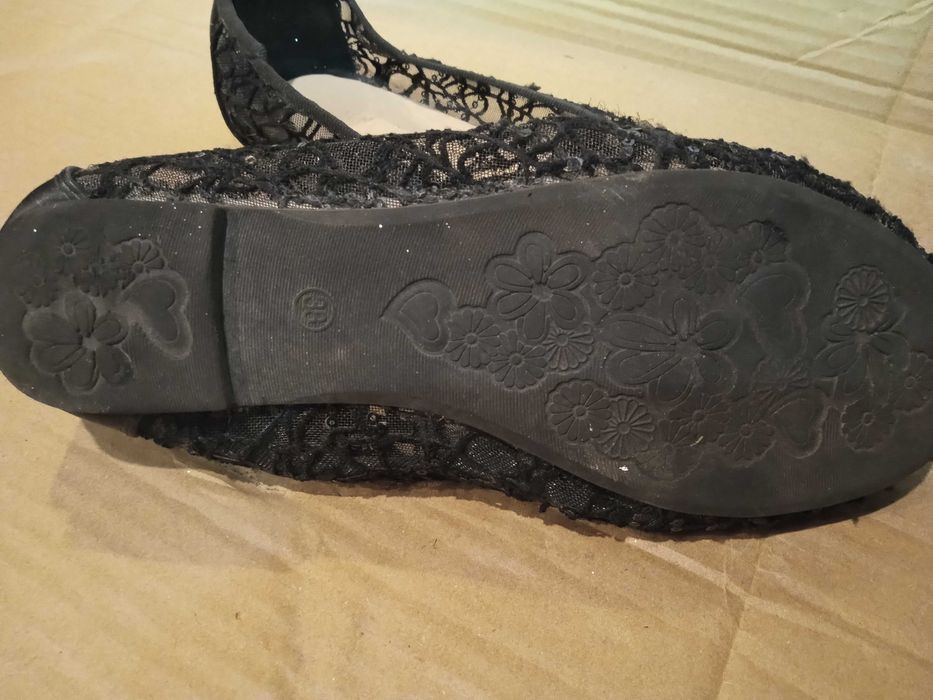 Baleriny siatka rozm. 38 czarne BDB Świdnica