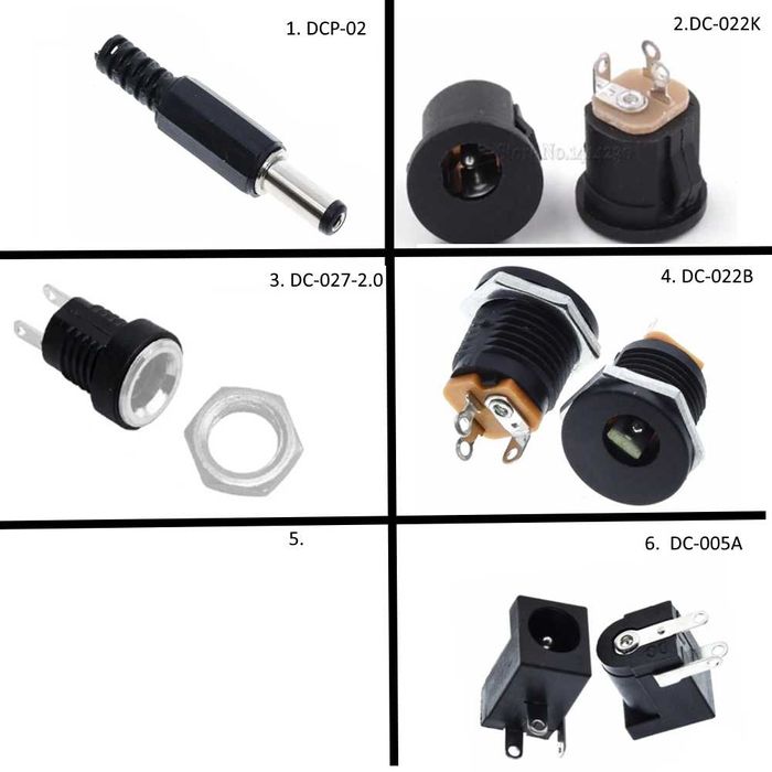 Роз'єми і гнізда 2,1х5,5, 2,5х5,5