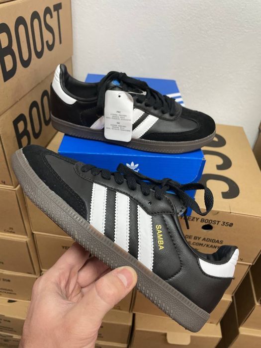 Женские кожанные кеды Adidas Samba черные / Адидас Самба 37 38 39 40