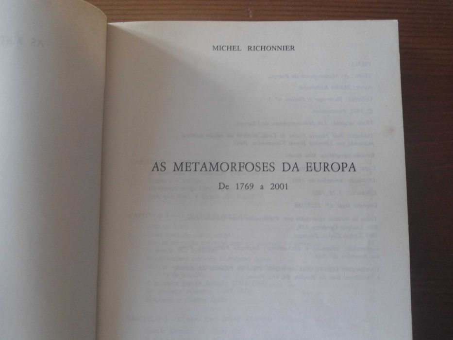 As Metamorfoses da Europa (1769.-2001) por Michel Richonnier