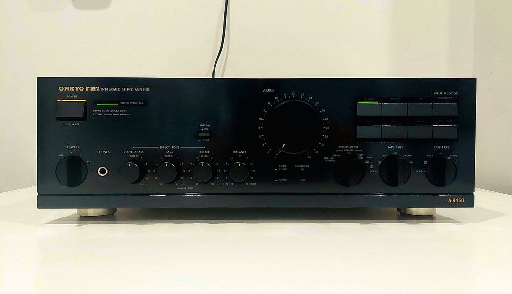 Amplificador "High-End" ONKYO Integra A-8450 (Músculo e Dinâmica de Classe) c/2x120w