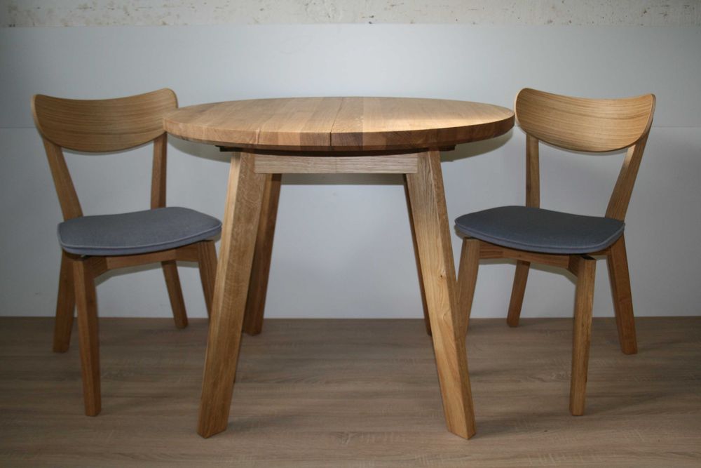 Stół okrągły dębowy rozkładany ( lity dąb) LOFT