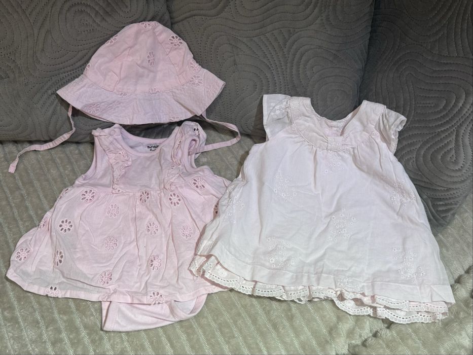 Літній сарафанчик і боді для дівчинки на 0-1 місяць