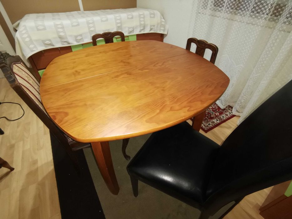 Mesa de jantar pinho maciço extensível437929631674552322