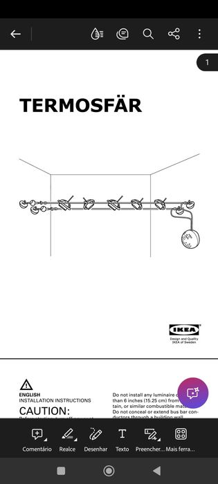 Candeeiro ikea TERMOSFÄR