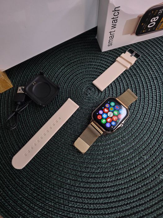 Złoty Smartwatch Damski LIGE 5 Połączenia Bluetooth 2 paski NOWY