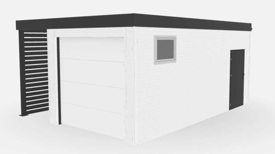 Ocieplana Wiata 4,5x6 - Garaż PIR 6cm |Profile 100x100| Brama Hörmann