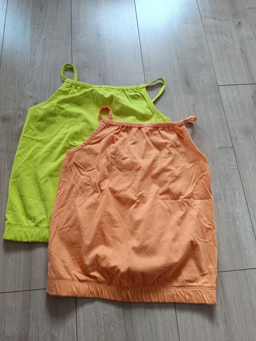 Topy letnie neonowe 146 dziewczynka, dwupak