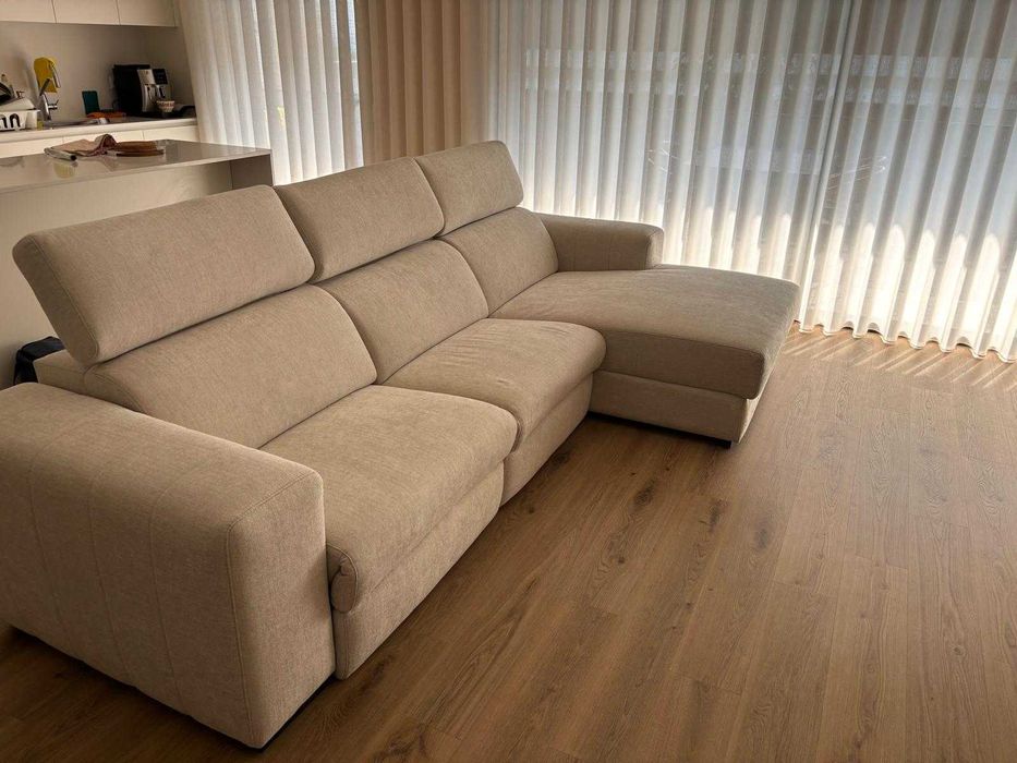 Sofá com Duplo Relax + Chaise Longue Quase Novo