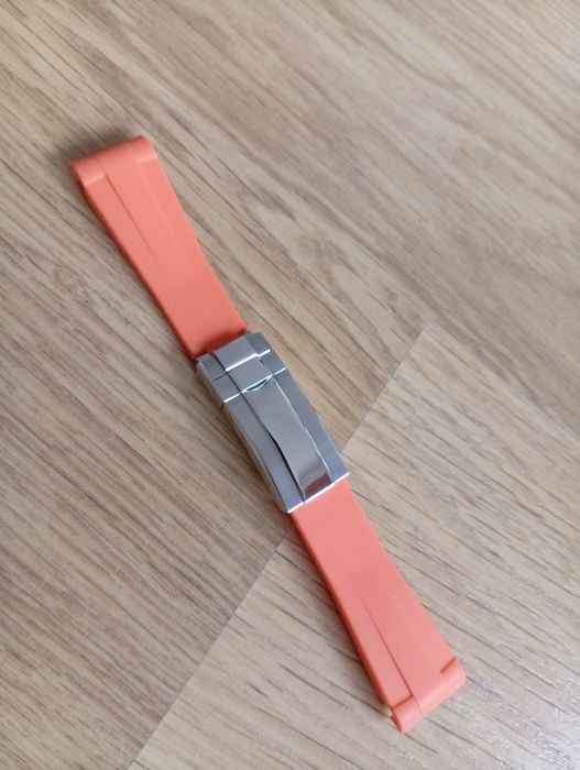 Bracelete estilo Oysterflex laranja 20mm