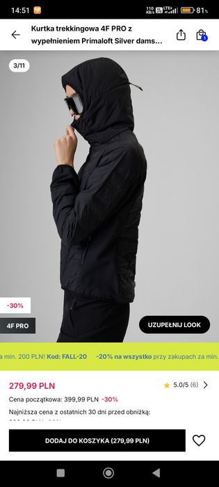 Kurtka trekkingowa 4f pro