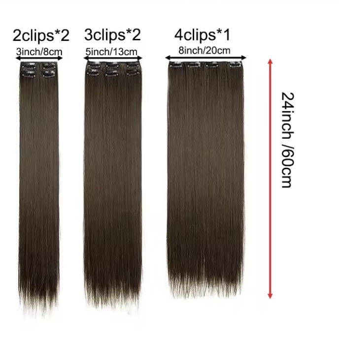 Накладне волосся на заколках треси русий колір 60см