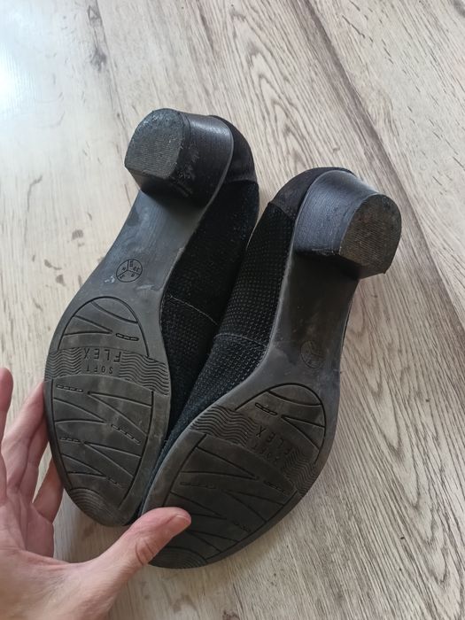 Buty czółenka skórzane skóra naturalna 39