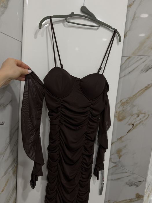 Платье женское сетка на тонких бретельках