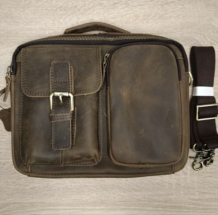 Чоловіча шкіряна сумка-тоут, мужская кожаная.