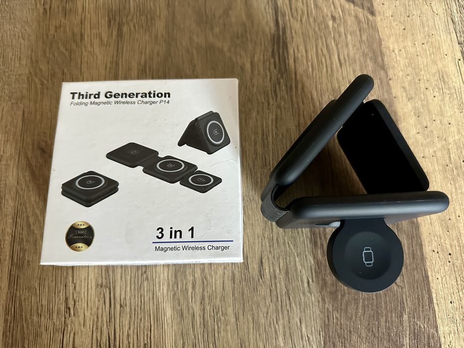 Podróżna ładowarka indukcyjna 3w1 Iphone.