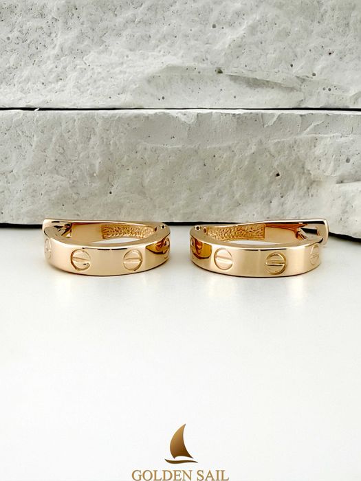 Золоті сережки в стилі Cartier