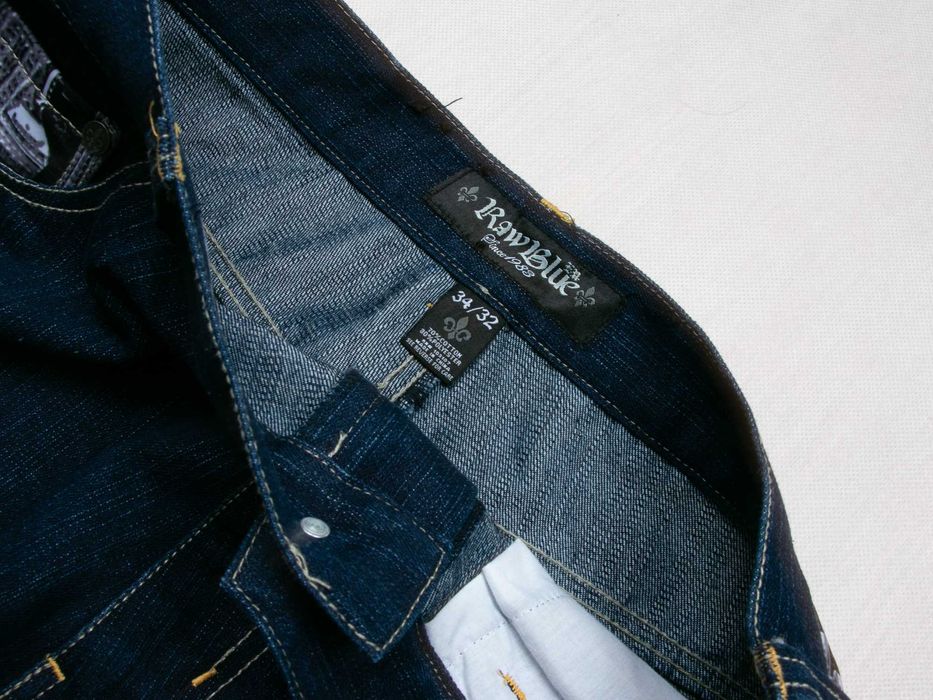 Spodnie jeansowe Raw Blue 34/32 y2k hip hop straight proste