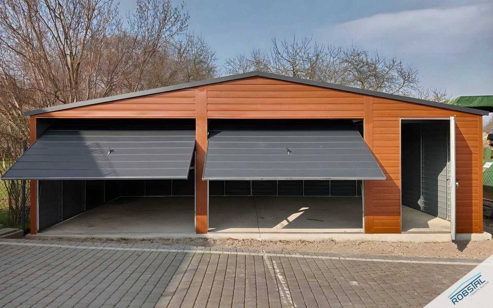 Garaż blaszany dwustanowiskowy 8x6m PREMIUM