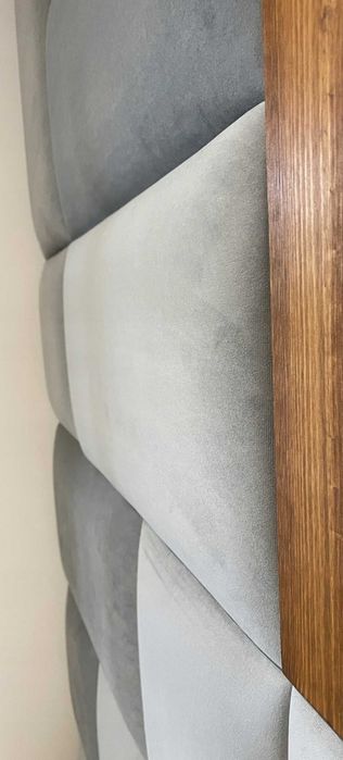 Szare NOWE Welurowe Panele Tapicerowane NA ŚCIANE Różne Rozmiary