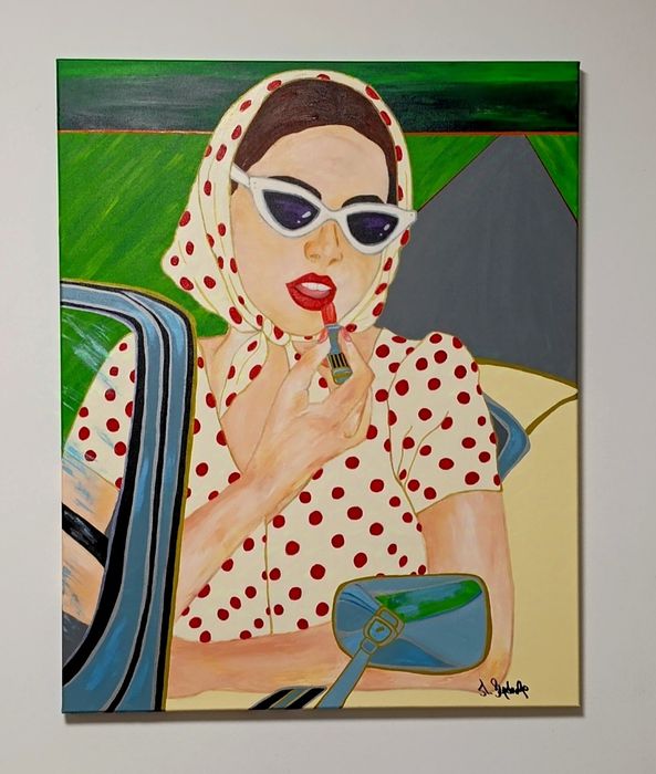 Obraz ŻYRAFA 80 x 100 cm. Obraz ręcznie malowany na płótnie.