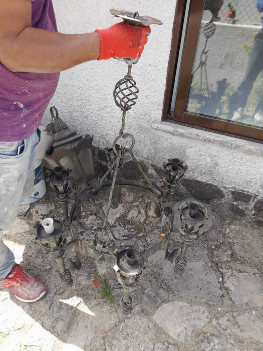 Candeeiro em ferro forjado