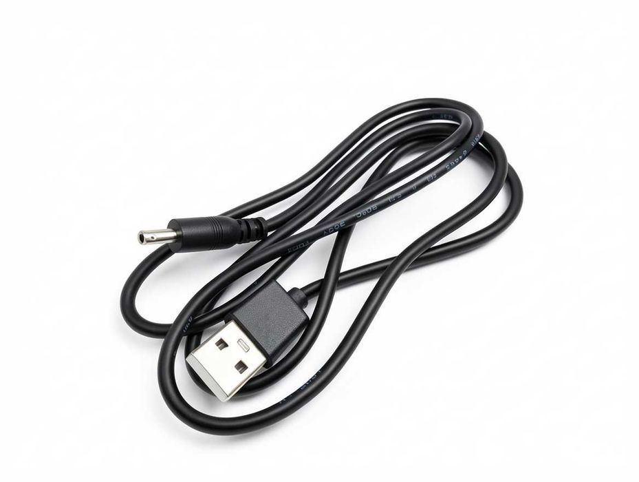 N188 Kabel Zasilający USB Na Wtyk Okrągły DC Przewód Zasilacza Czarny 1m Do Routera Modemu Latarki Zabawki Ładowarka Uniwersalny