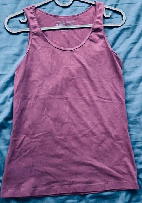 Sportowy komplet tank topów granat/fiolet S/36 Esmara, bawełna/elastan