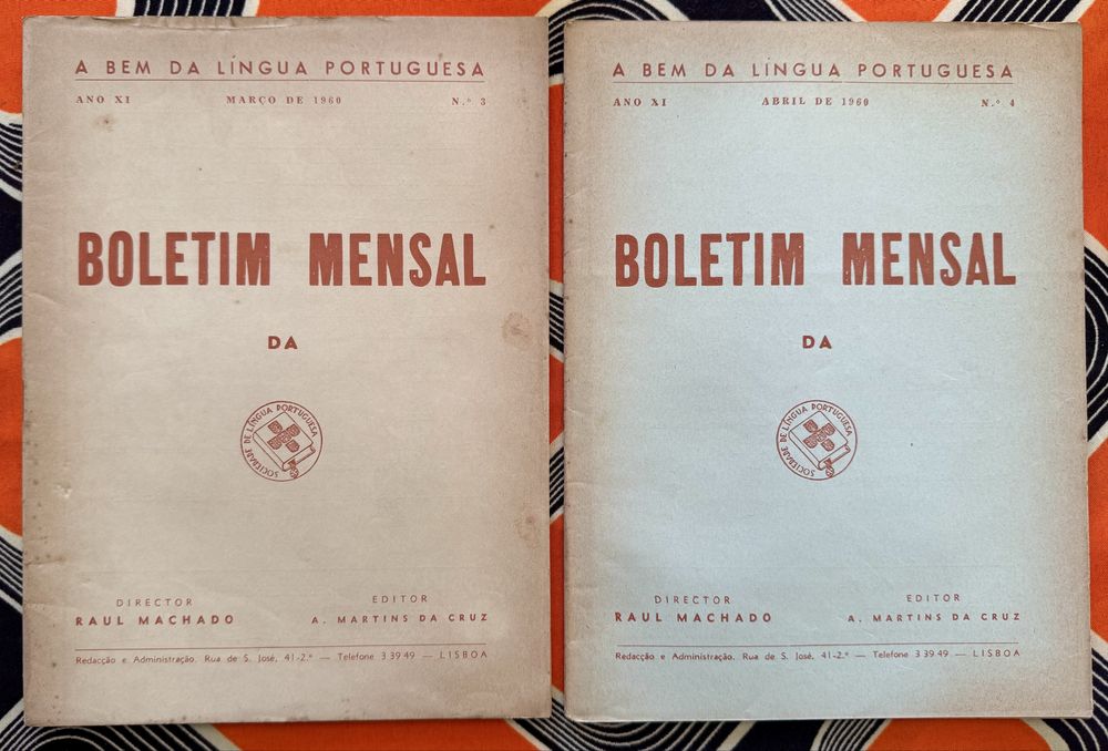 Boletim mensal  "A Bem da Língua Portuguesa" 1960