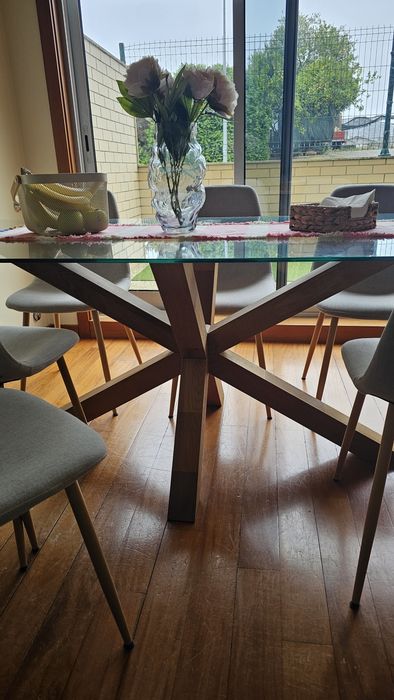 Mesa de jantar AGERBY 90x190 + 6 cadeiras