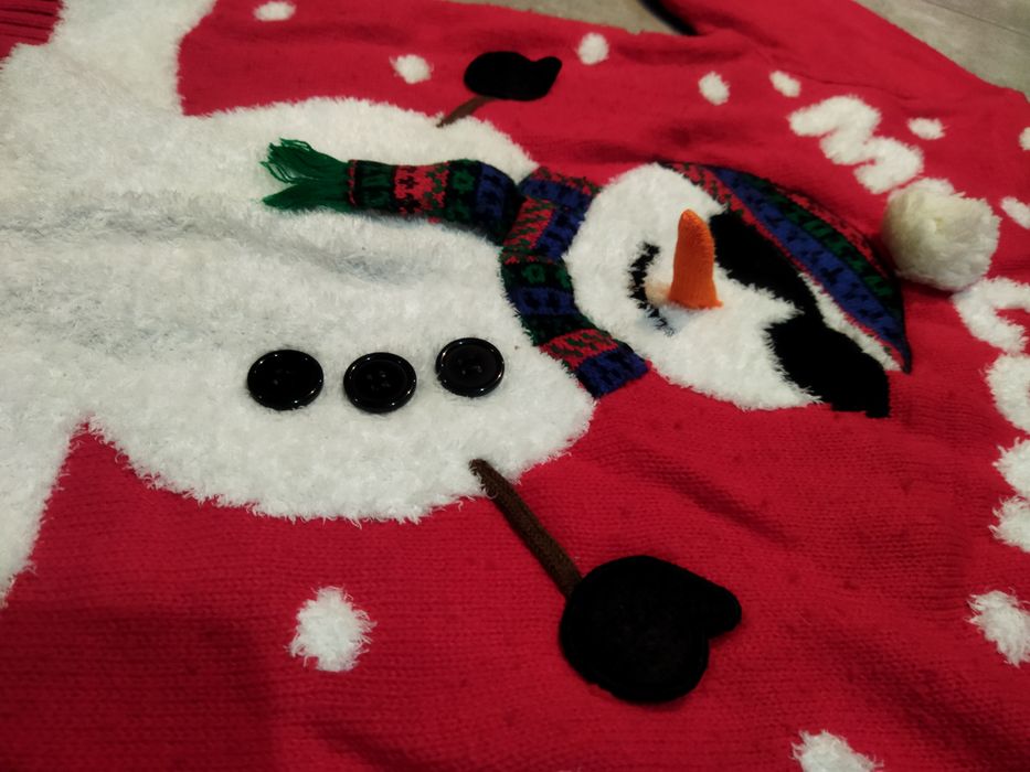 Sweterek świąteczny Bałwanek r. 134-140cm