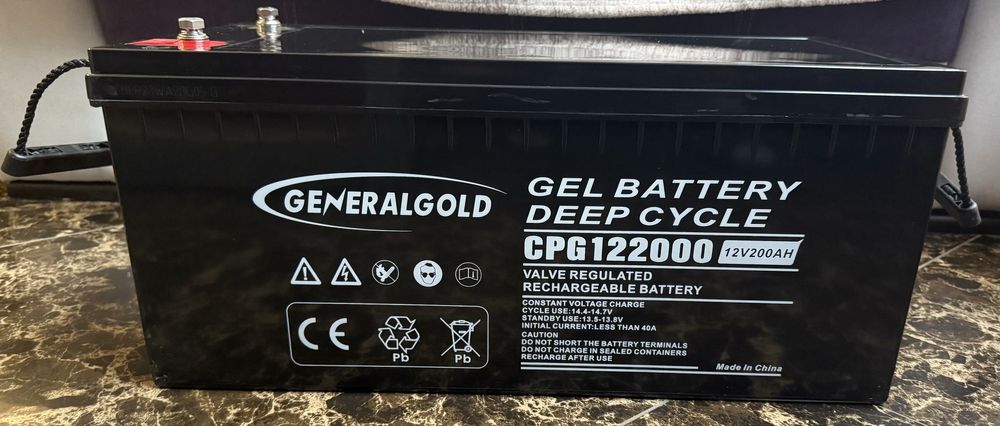 Гелевий акумулятор GeneralGold CPG 122000, GEL (12В/200А*ч)