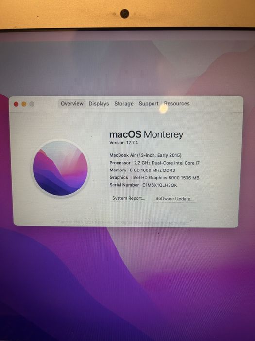 Macbook Air 2017 Szary 256GB