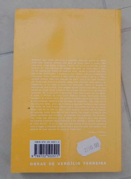 Livro “Aparição” – Vergílio Ferreira – pouco uso