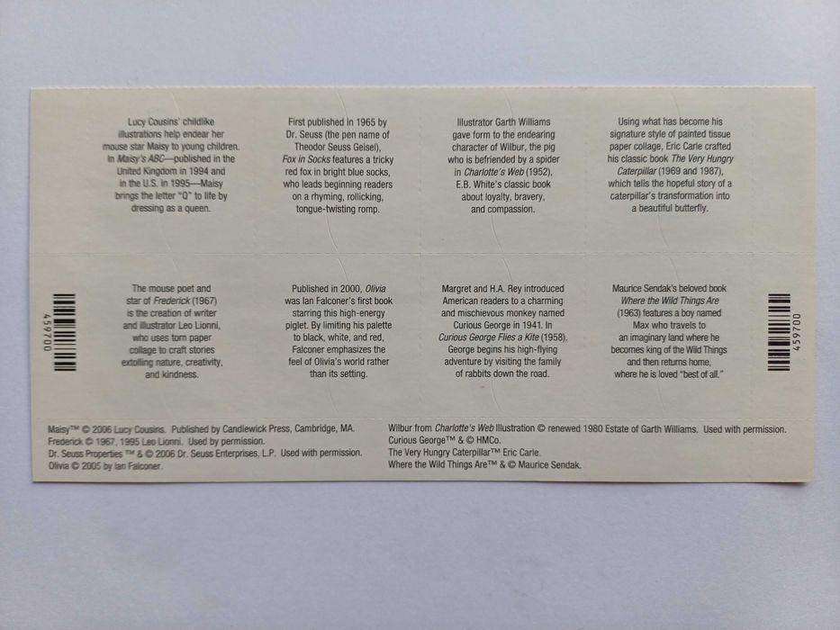 Filatelia - EUA - Favorite children's book Animals, 2006