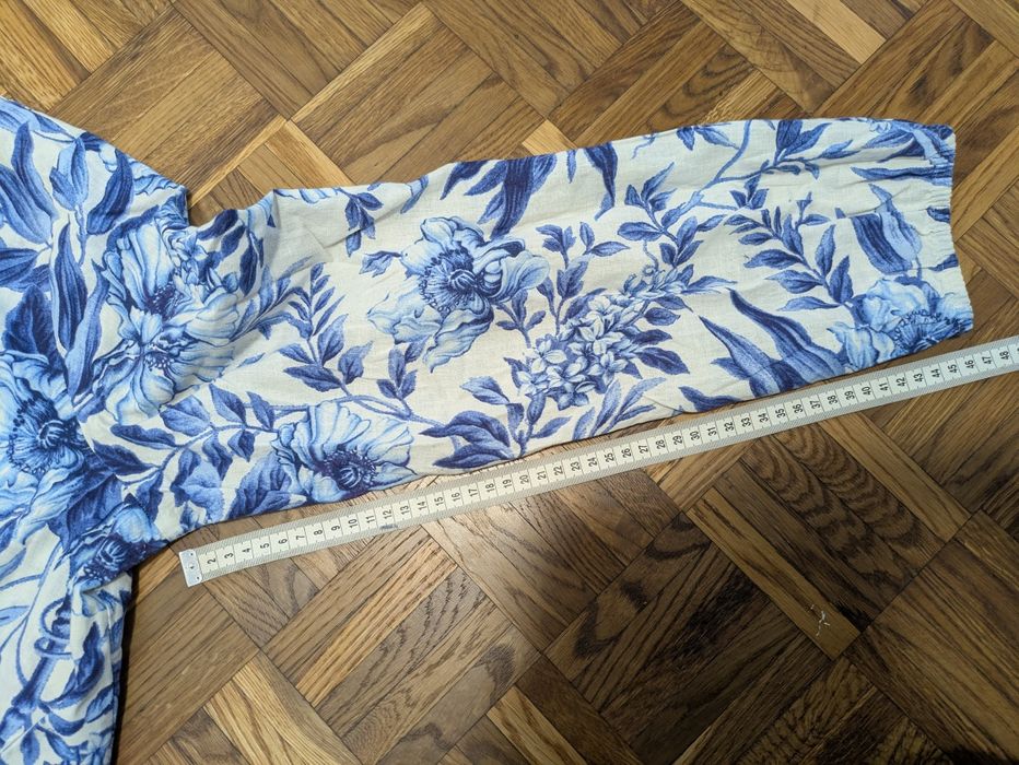 Bluzka z długim rękawem len H&M L damska