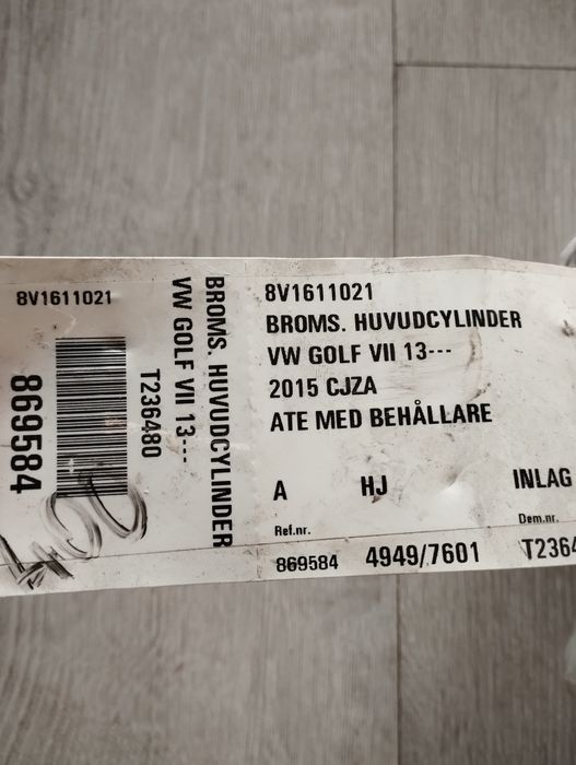 Volkswagen Vw Golf VII 7Główny cylinder hamulca Pompa hamulcowa  ]1