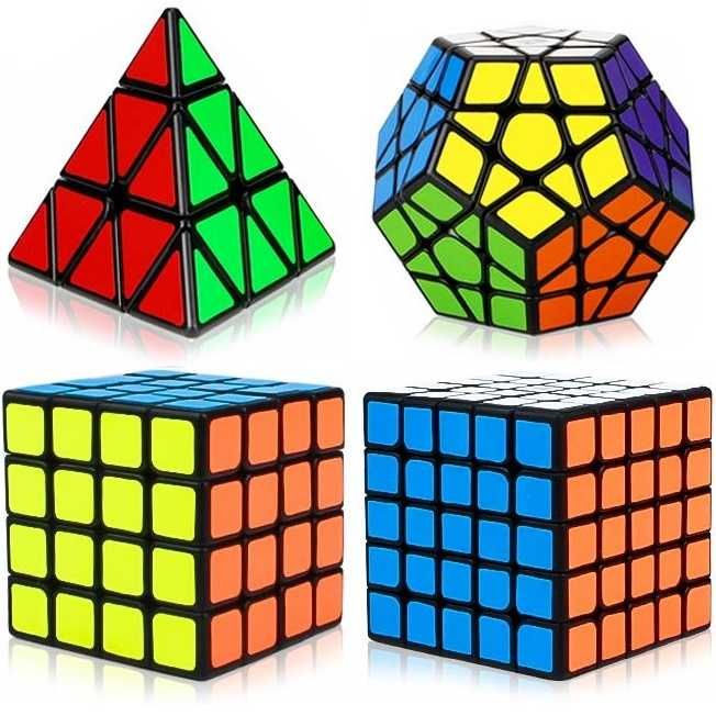 ZESTAW 4w1 KOSTKA RUBIKA 4x4 5x5 Pyraminx Megaminx QiYi NOWE