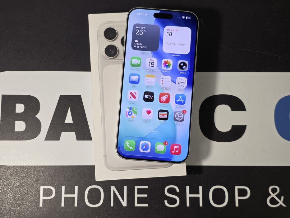 Sklep jak nowy Apple Iphone 17 Pro Max 512gb silver bateria 100% gwar prod.